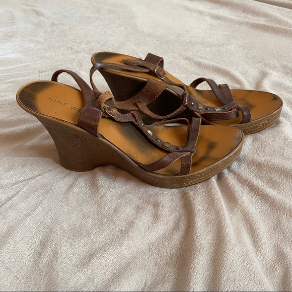 Nine West brown gladiator wedges - Picture 6 of 6